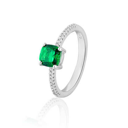 Real 925 Sterling Green Stone Silver Rings