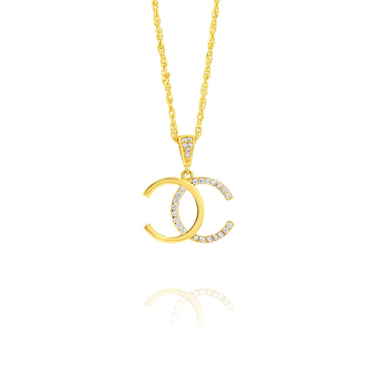 18K Pure Gold Elegant C.H Necklace