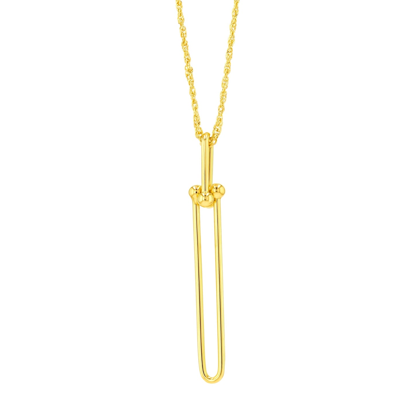 18K Pure Gold Long U-Link Necklace
