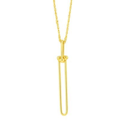 18K Pure Gold Long U-Link Necklace
