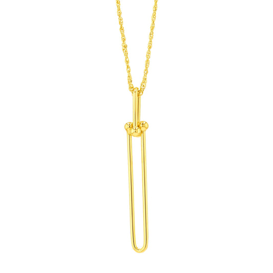 18K Pure Gold Long U-Link Necklace