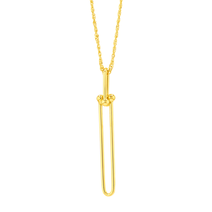 18K Pure Gold Long U-Link Necklace