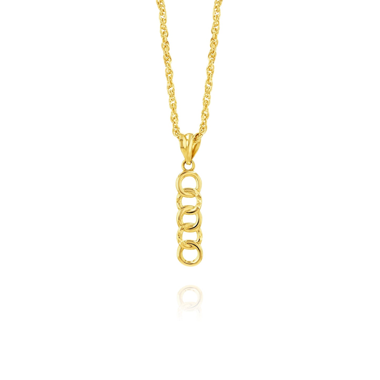 18K Pure Gold Hanging Circles Necklace