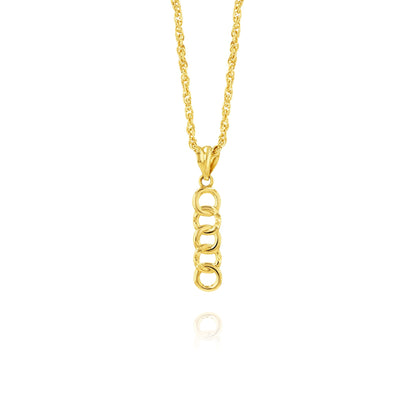 18K Pure Gold Hanging Circles Necklace