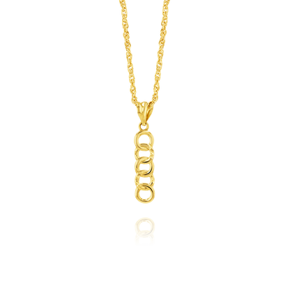 18K Pure Gold Hanging Circles Necklace