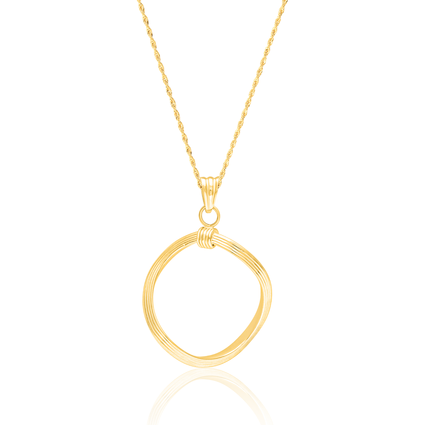 18K Pure Gold Twisted Round Necklace