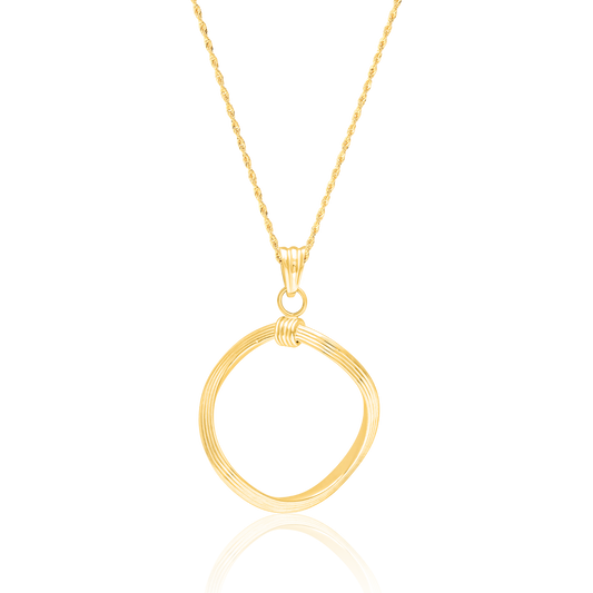 18K Pure Gold Twisted Round Necklace