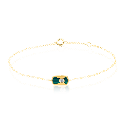 18K Pure Gold Green Stone Jewelry Set