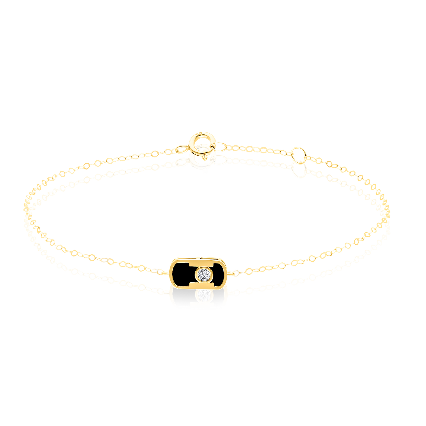 18K Pure Gold Black Stone Jewelry Set