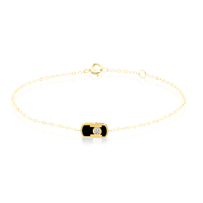 18K Pure Gold Black Stone Jewelry Set