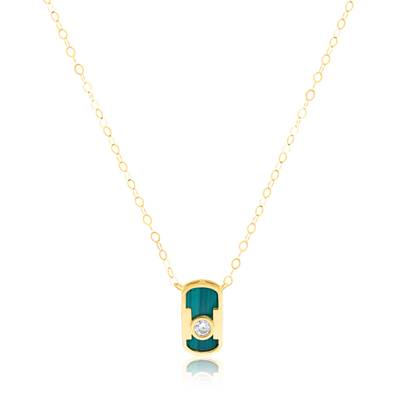 18K Pure Gold Green Stone Jewelry Set