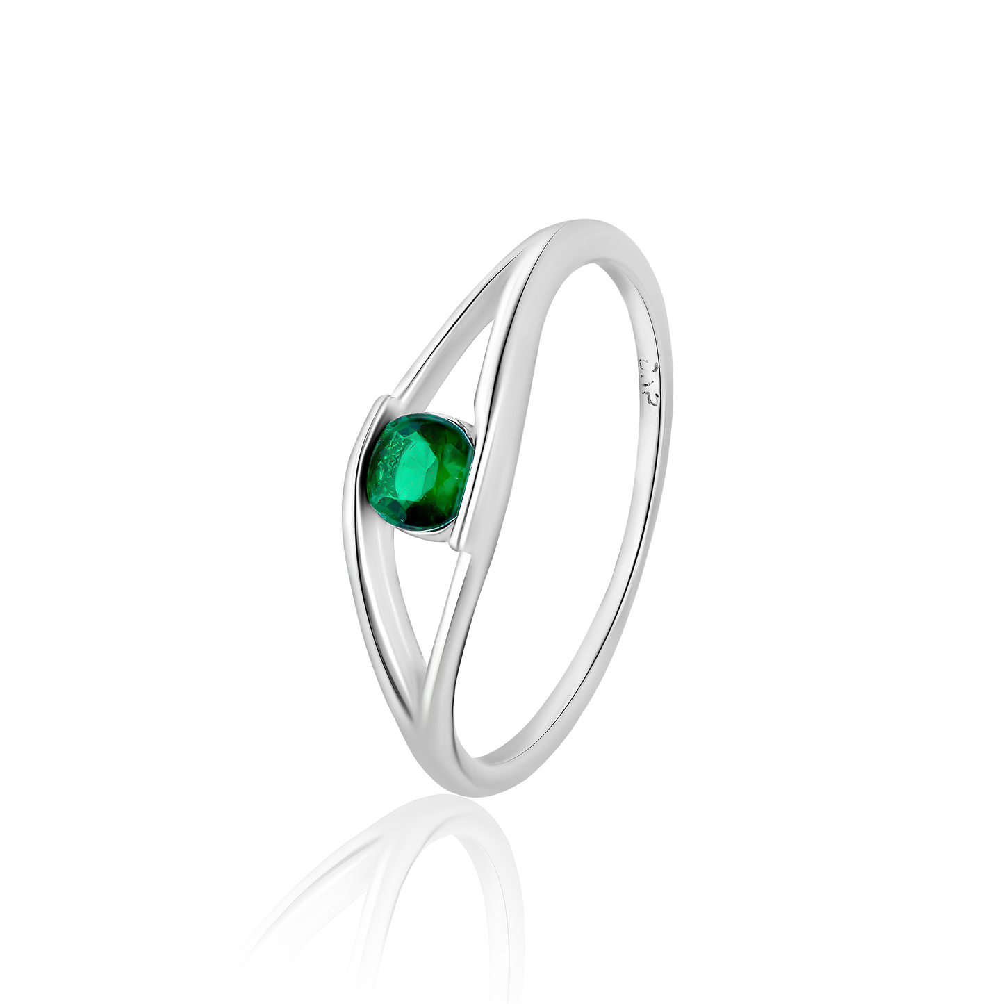 Real 925 Sterling Green Stone Silver Rings