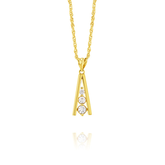 18K Pure Gold Stone Necklace