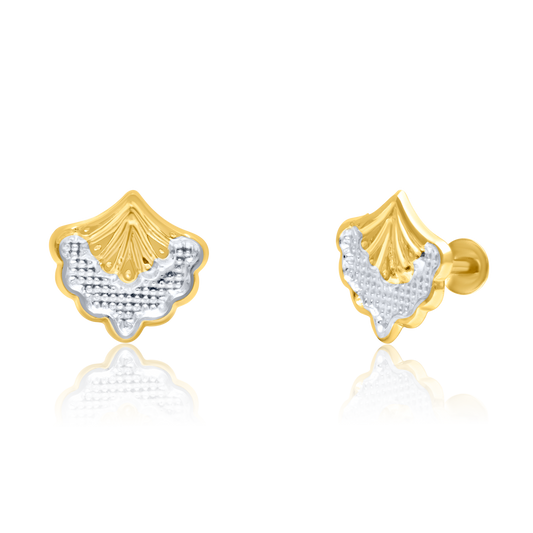 18K Pure Gold Screw Earring Set