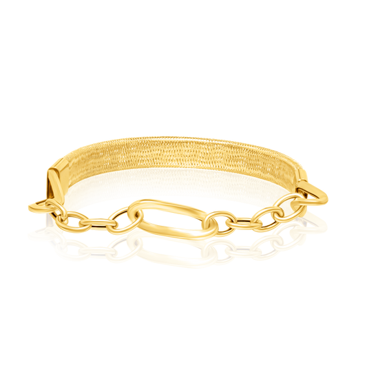 18K Pure Gold Elastic Linked Bangle