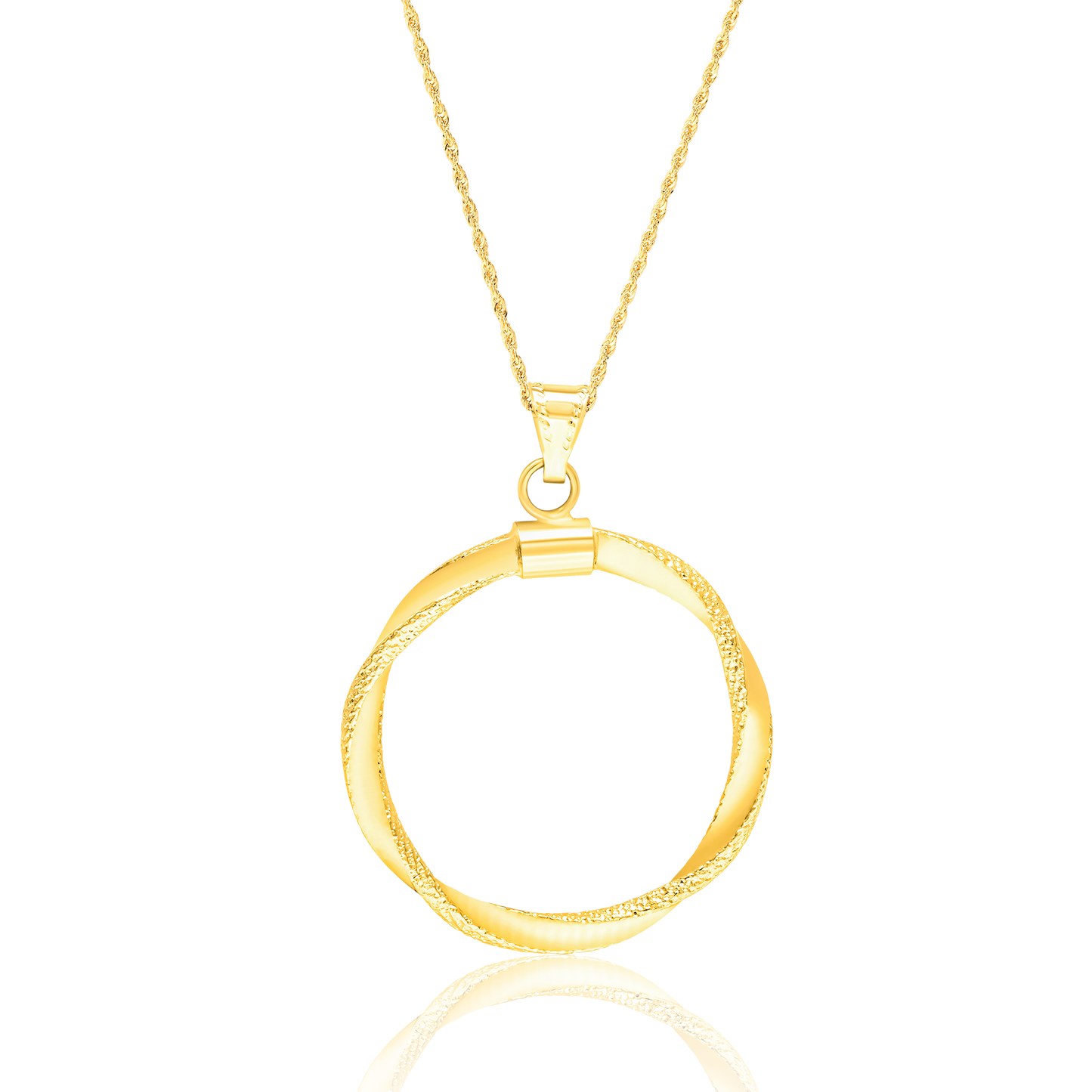 18K Pure Gold Twisted Round Necklace