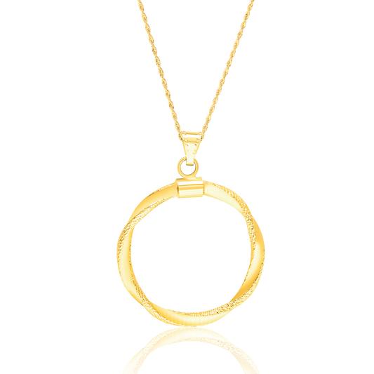 18K Pure Gold Twisted Round Necklace