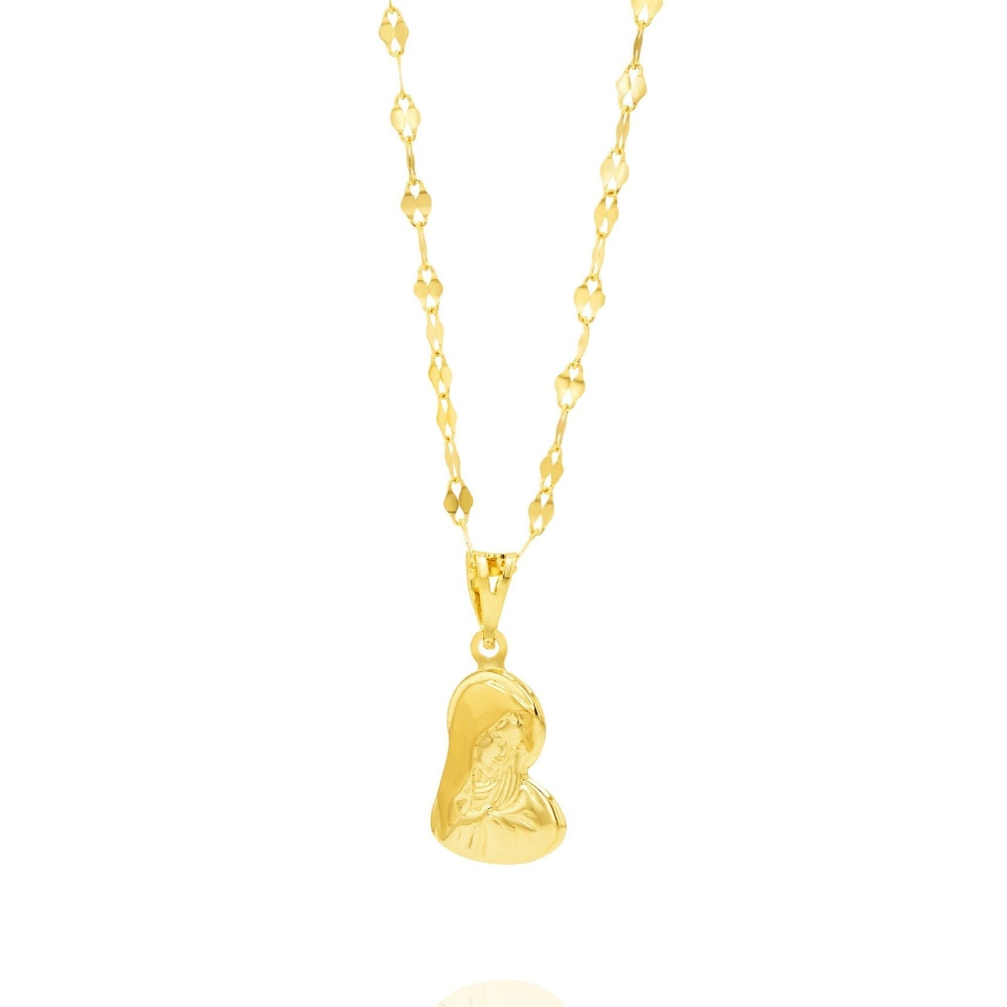 18K Pure Gold Mama Mary Necklace