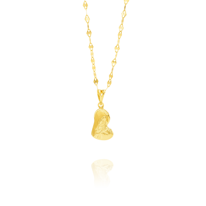 18K Pure Gold Mama Mary Necklace