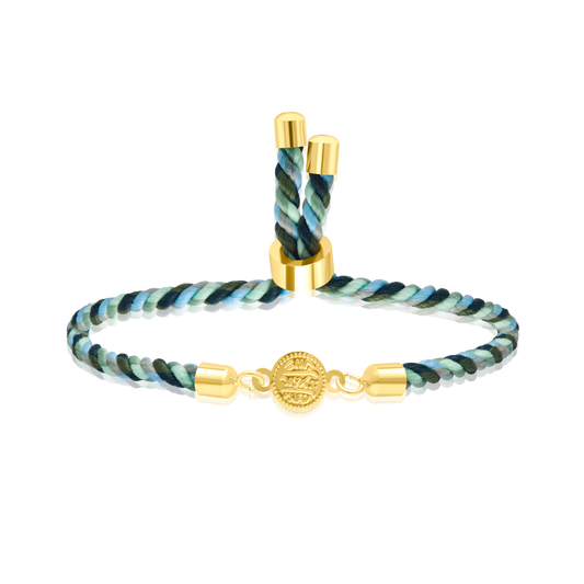 18K Pure Gold Multi Color Thread Coin Bracelet