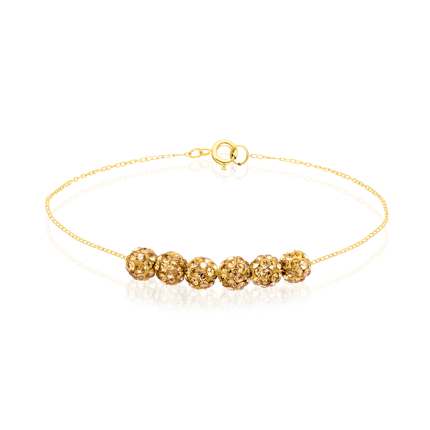 18K Pure Gold Swarski Seed Bracelet