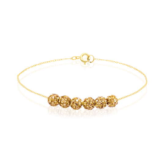 18K Pure Gold Swarski Seed Bracelet