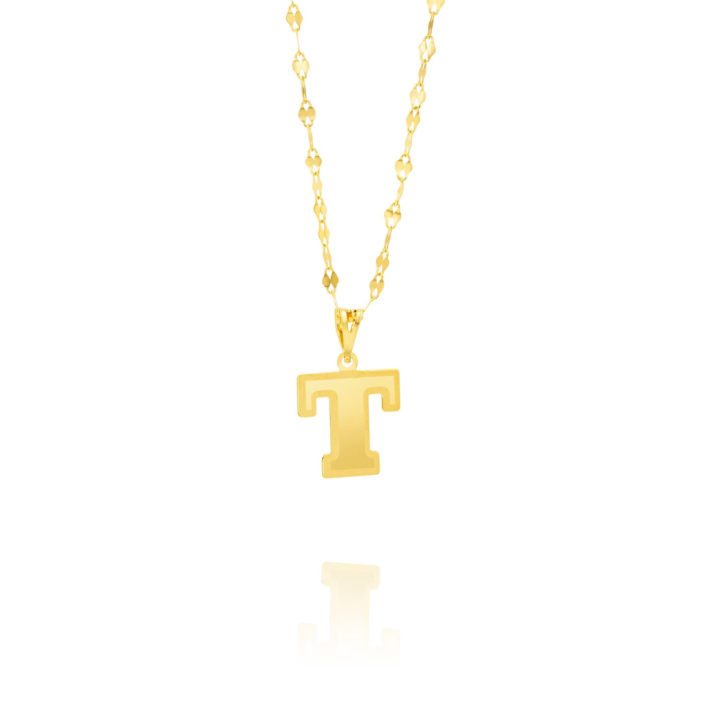 18K Pure Gold Letter T Necklace