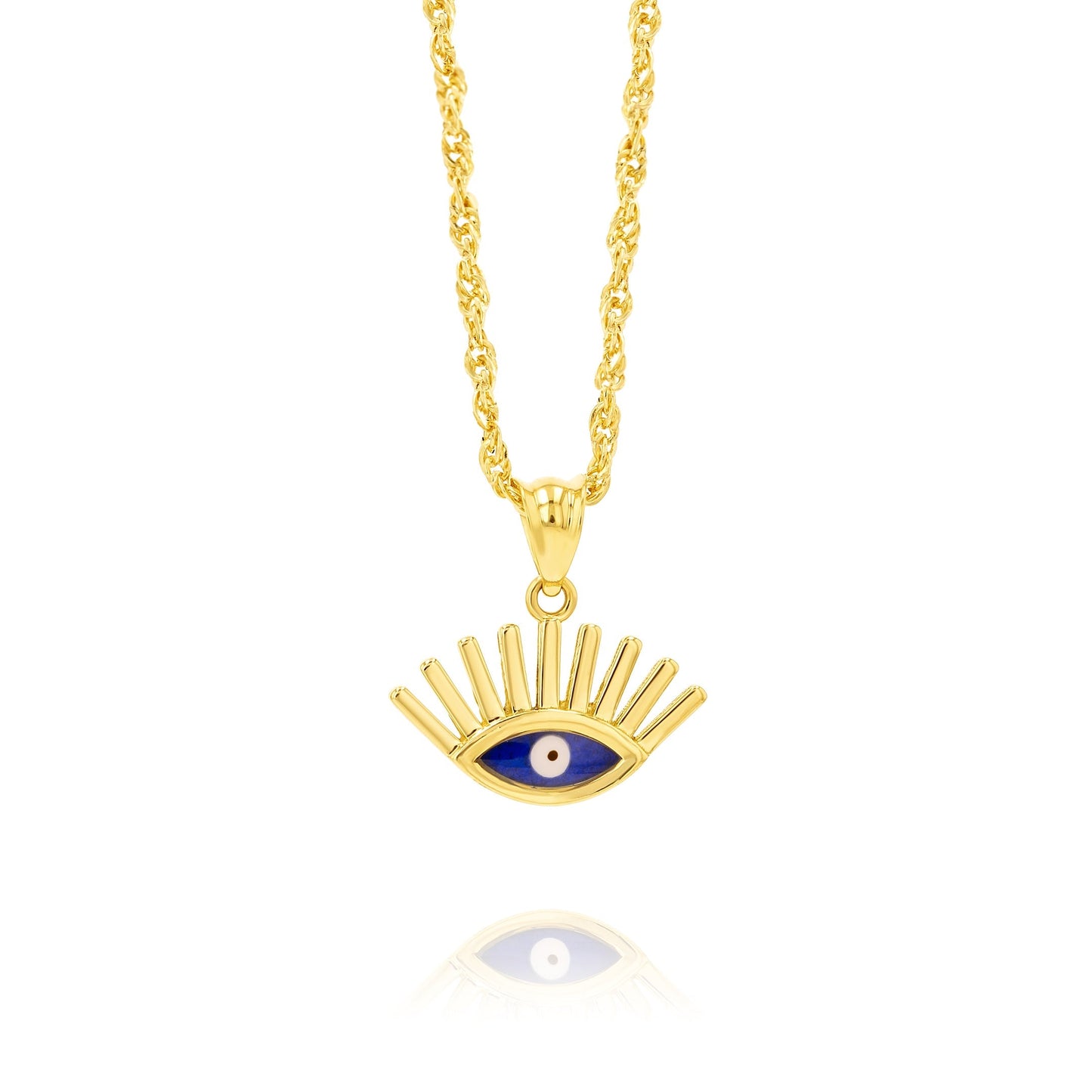 18K Pure Gold Eye Necklace