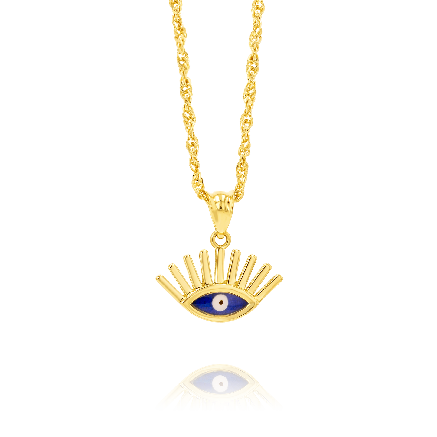 18K Pure Gold Eye Necklace