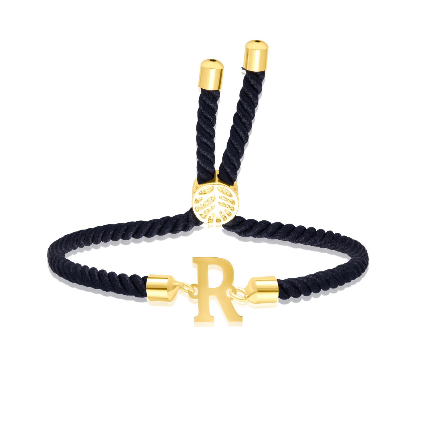 18K Pure Gold Thread Adjustable Letter R Bracelet