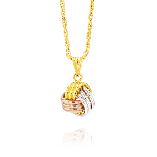 18K Pure Gold Knot Necklace