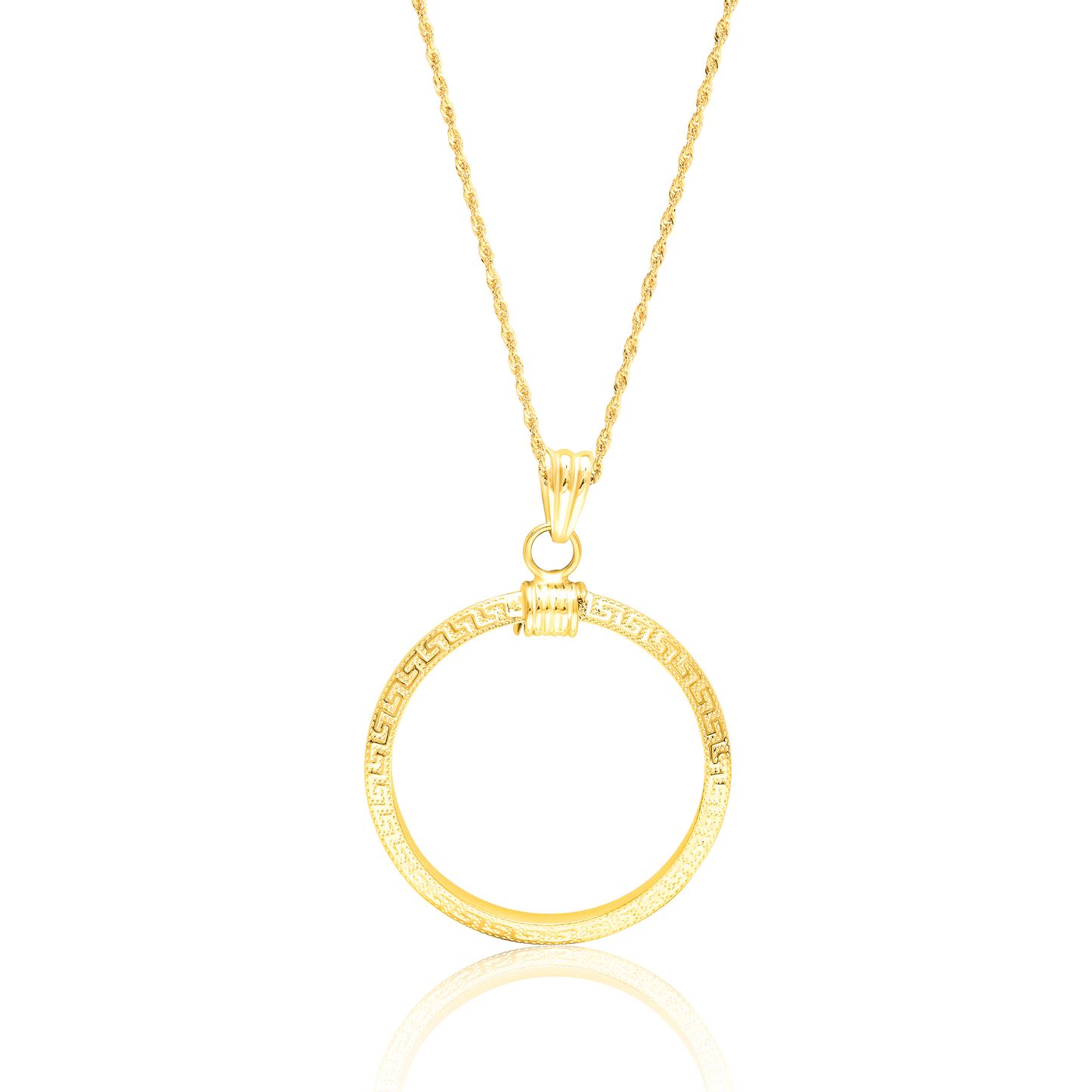18K Pure Gold Round Necklace
