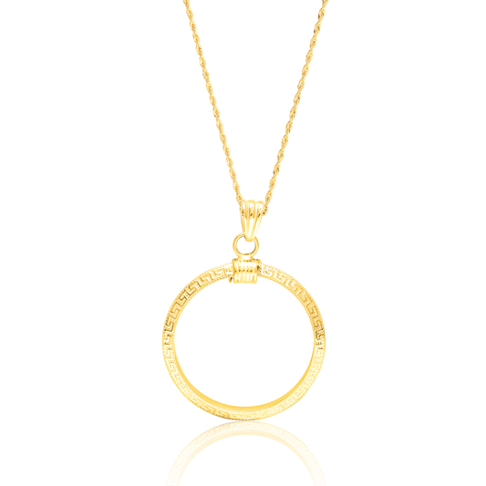 18K Pure Gold Round Necklace
