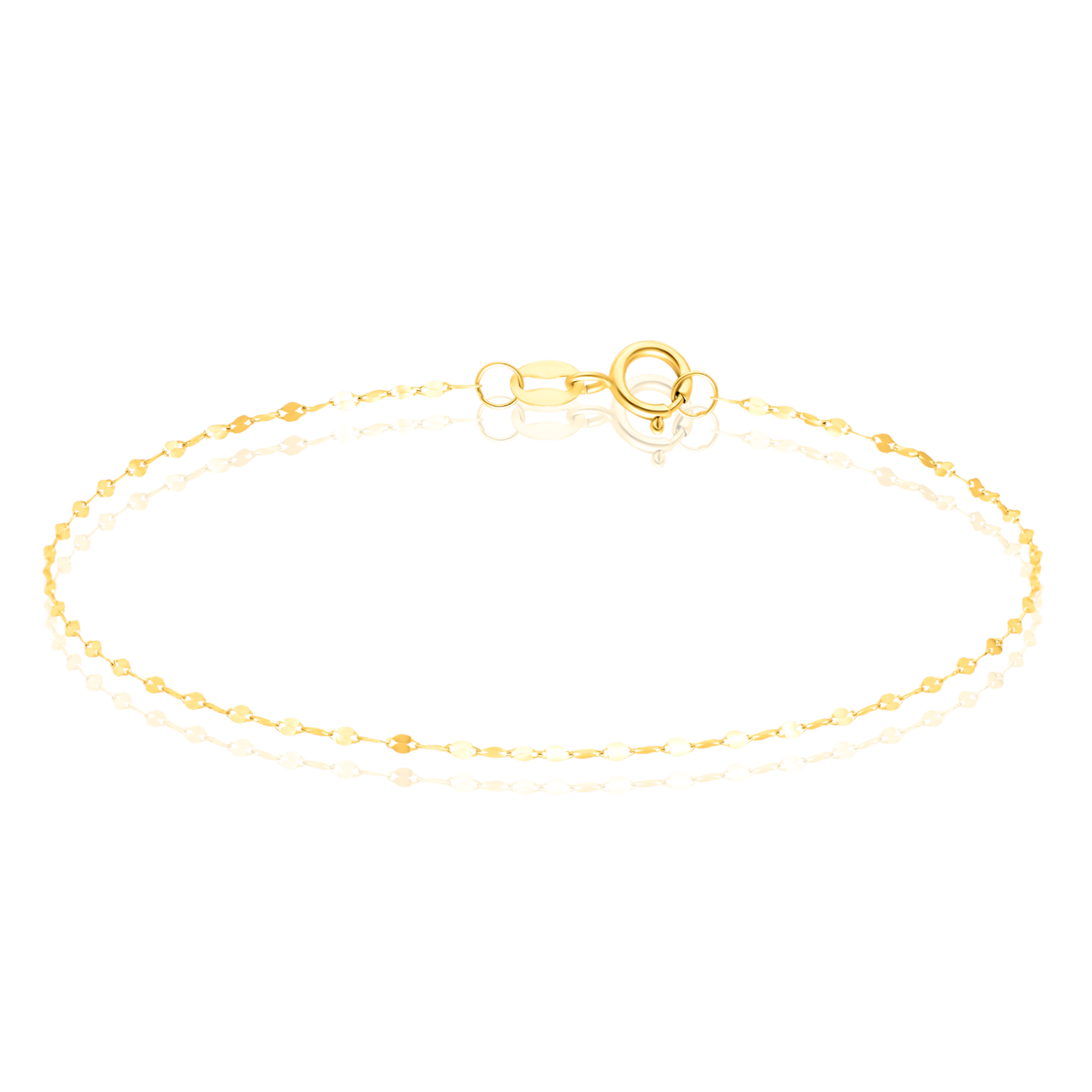 18K Pure Gold Thin Mirror Bracelet