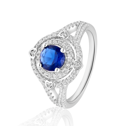 Real 925 Sterling Blue Stone Silver Rings