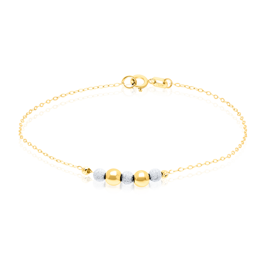 18K Pure Gold 2 Color Seed Bracelet
