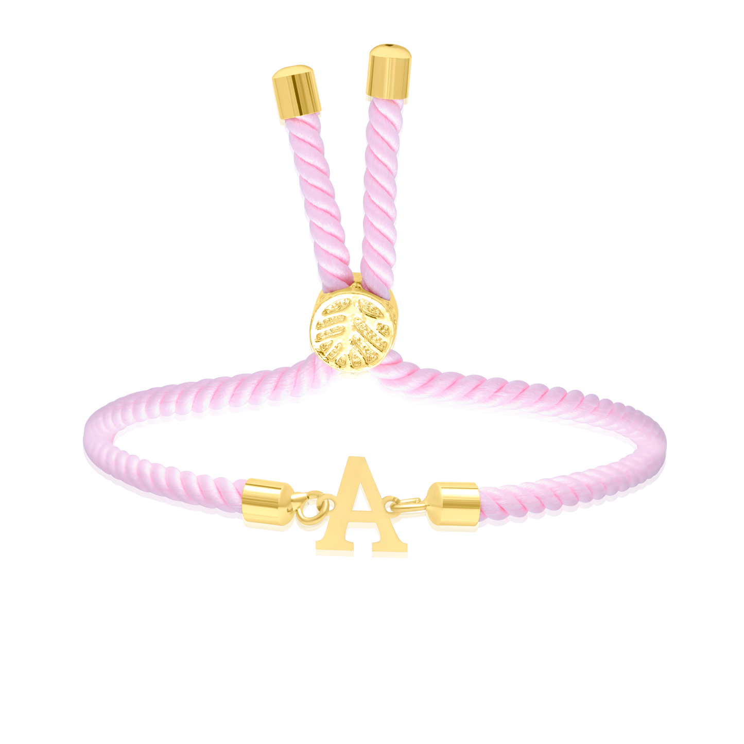 18K Pure Gold Thread Adjustable Letter A Bracelet