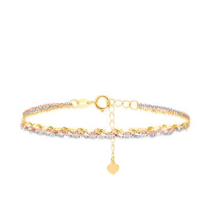 18K Pure Gold Multi Layer Bracelet