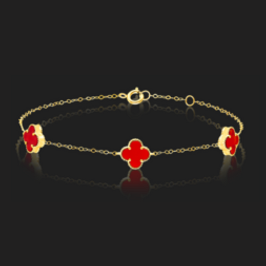 18K Pure Gold V.C Red Bracelet