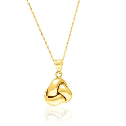 18K Pure Gold Twisted Knot Necklace