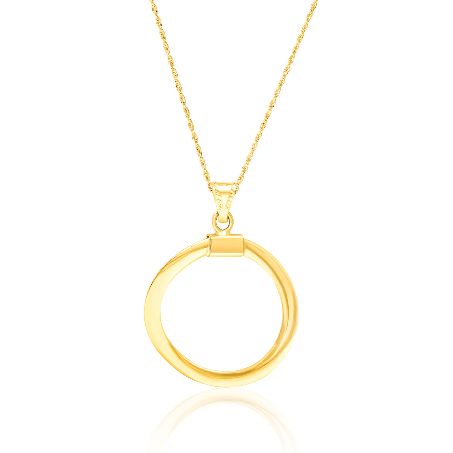 18K Pure Gold Twisted Round Necklace