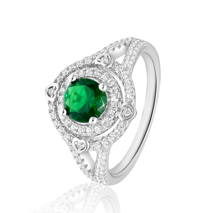 Real 925 Sterling Green Stone Silver Rings