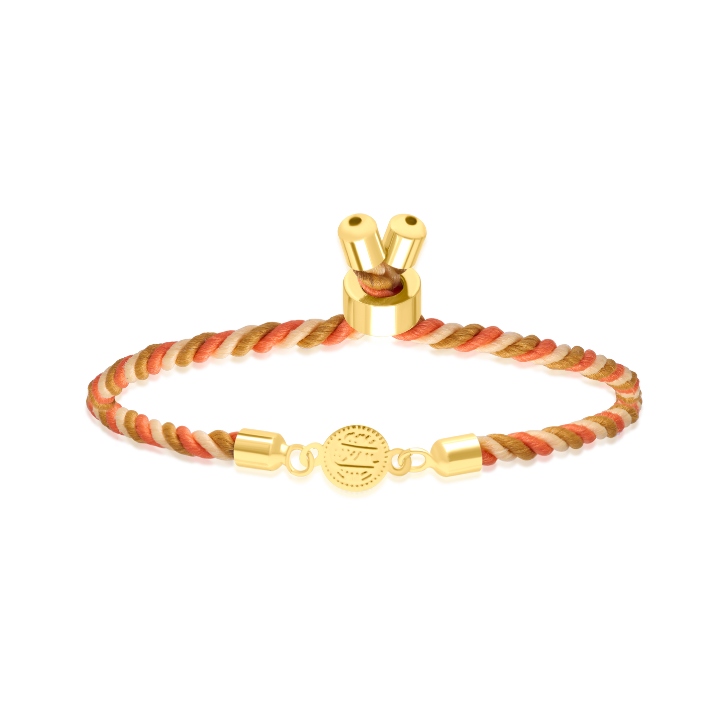 18K Pure Gold Multi Color Thread Coin Bracelet