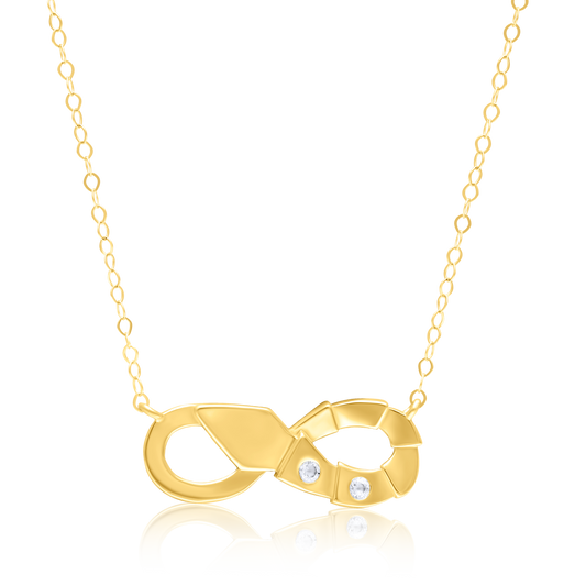 18K Pure Gold Infinity Stone Necklace