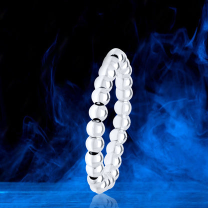 18K Pure White Gold Seed Ring