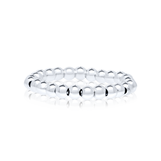 18K Pure White Gold Seed Ring