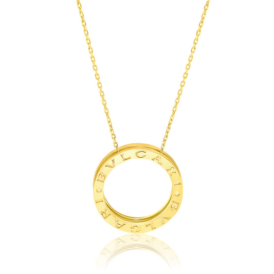 18K Pure Gold Elegant Round Necklace
