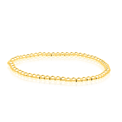 18K Pure Gold Elastic Seed Bangle