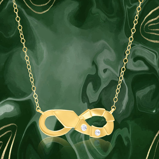 18K Pure Gold Infinity Stone Necklace