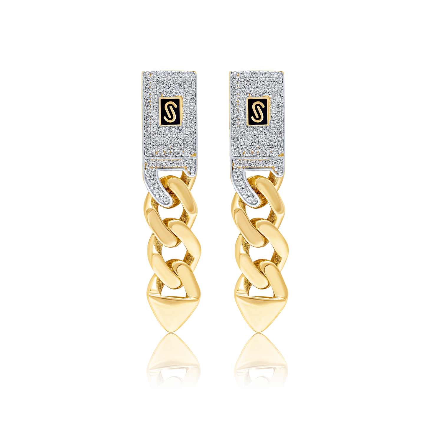 18K Pure Gold Elegant Linked Jewelry Set